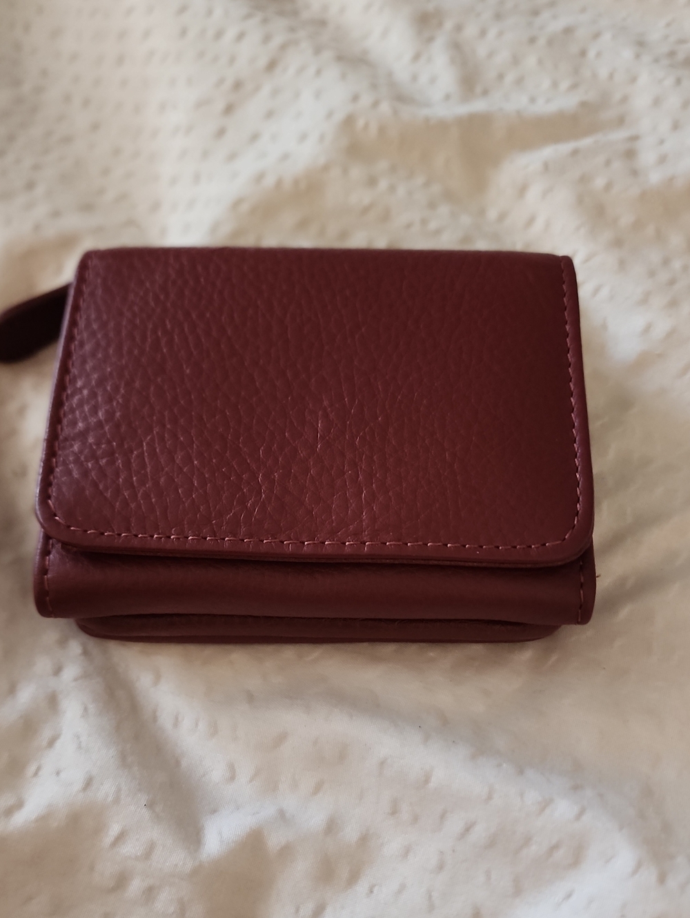 Compact Women's Wallet Crossbody -red Burgundy